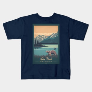 Lake Clark National Park Vintage Travel Poster Kids T-Shirt